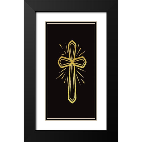 The Cross Black Modern Wood Framed Art Print with Double Matting by CAD Designs