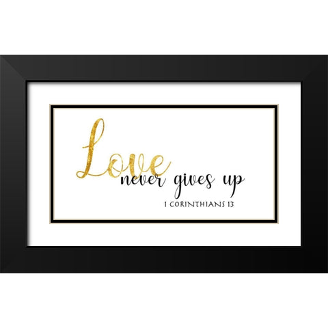 1 Corinthians 13 Black Modern Wood Framed Art Print with Double Matting by CAD Designs