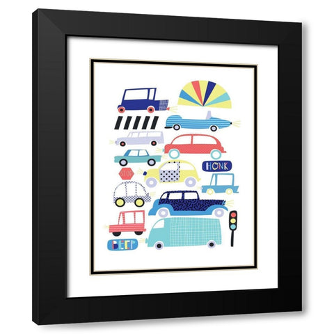 Traffic Jam Black Modern Wood Framed Art Print with Double Matting by Potter, Alice