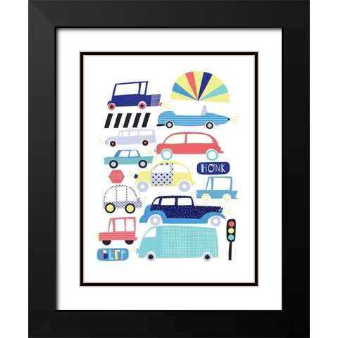 Traffic Jam Black Modern Wood Framed Art Print with Double Matting by Potter, Alice