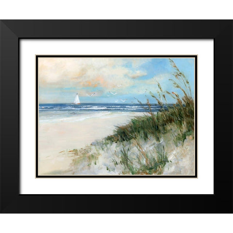 Oak Island Sunrise Black Modern Wood Framed Art Print with Double Matting by Swatland, Sally