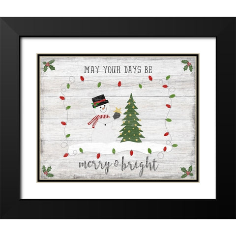 Merry and Bright Black Modern Wood Framed Art Print with Double Matting by Carpentieri, Natalie