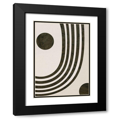 Tubular Abstract Black Modern Wood Framed Art Print with Double Matting by Santiago, Daniela