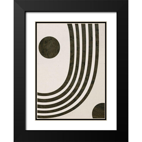 Tubular Abstract Black Modern Wood Framed Art Print with Double Matting by Santiago, Daniela