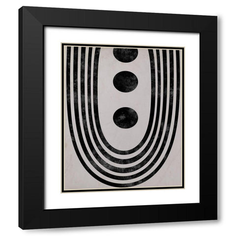 Tubular Abstract Black Modern Wood Framed Art Print with Double Matting by Santiago, Daniela