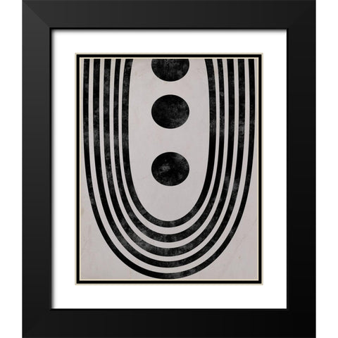 Tubular Abstract Black Modern Wood Framed Art Print with Double Matting by Santiago, Daniela