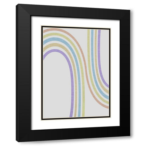 Tubular Abstract Black Modern Wood Framed Art Print with Double Matting by Santiago, Daniela