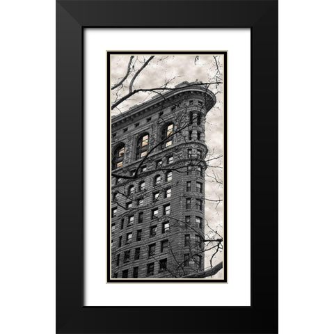 Flatiron Building Black Modern Wood Framed Art Print with Double Matting by Jill, Susan