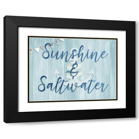 Sunshine and Saltwater Black Modern Wood Framed Art Print with Double Matting by CAD Designs