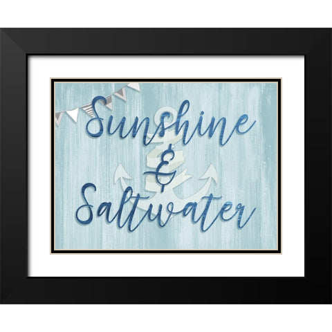 Sunshine and Saltwater Black Modern Wood Framed Art Print with Double Matting by CAD Designs