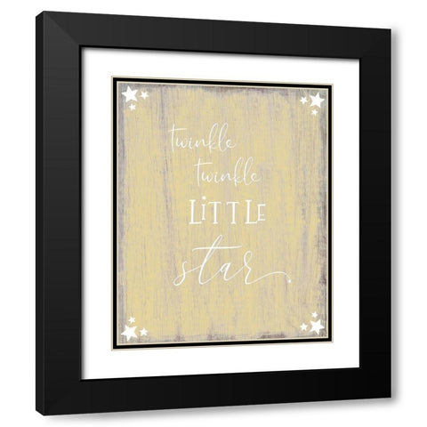 Twinkle Black Modern Wood Framed Art Print with Double Matting by CAD Designs