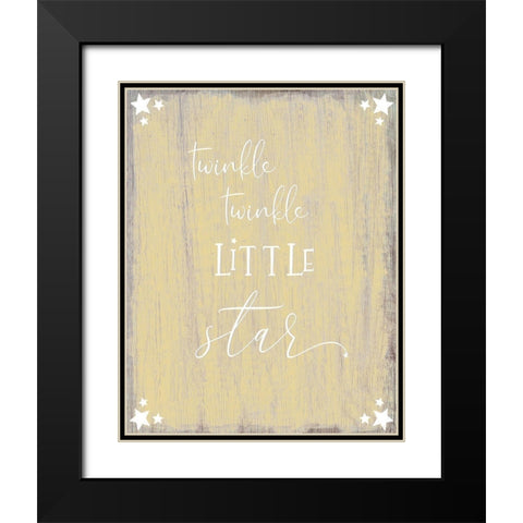 Twinkle Black Modern Wood Framed Art Print with Double Matting by CAD Designs