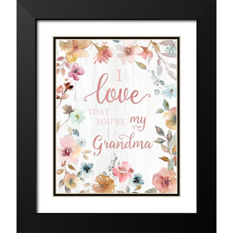 Love Grandma Black Modern Wood Framed Art Print with Double Matting by Robinson, Carol
