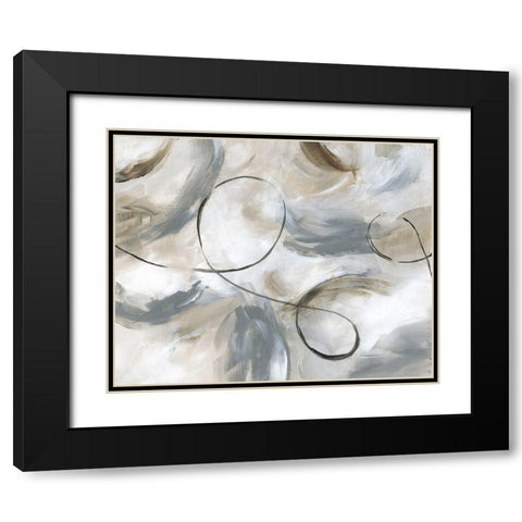 Staccato Black Modern Wood Framed Art Print with Double Matting by Nan