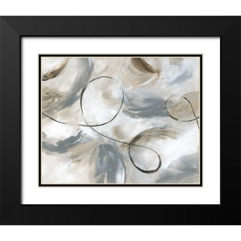 Staccato Black Modern Wood Framed Art Print with Double Matting by Nan