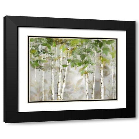 Evergreen Forest Black Modern Wood Framed Art Print with Double Matting by Nan