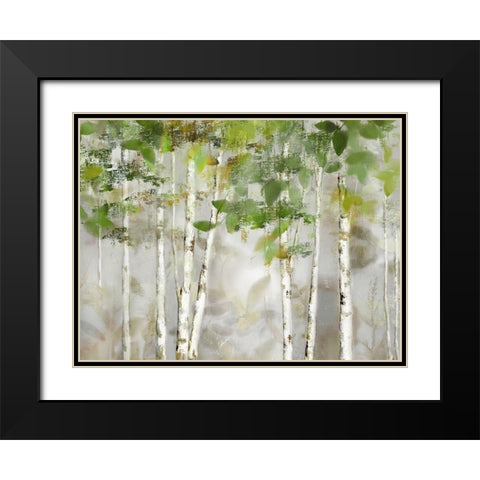 Evergreen Forest Black Modern Wood Framed Art Print with Double Matting by Nan