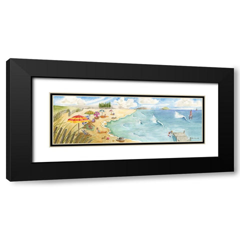 Sand and Surf Black Modern Wood Framed Art Print with Double Matting by Halm, Carol