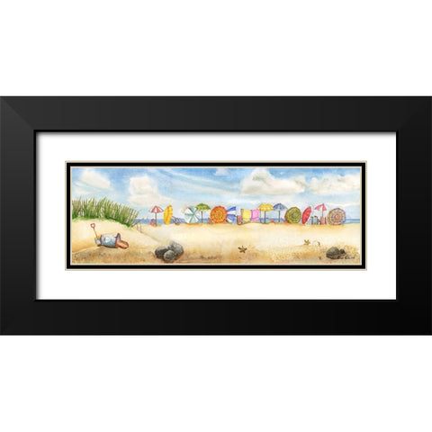 Building Sand Castles Black Modern Wood Framed Art Print with Double Matting by Halm, Carol