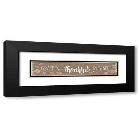 Grateful Black Modern Wood Framed Art Print with Double Matting by CAD Designs