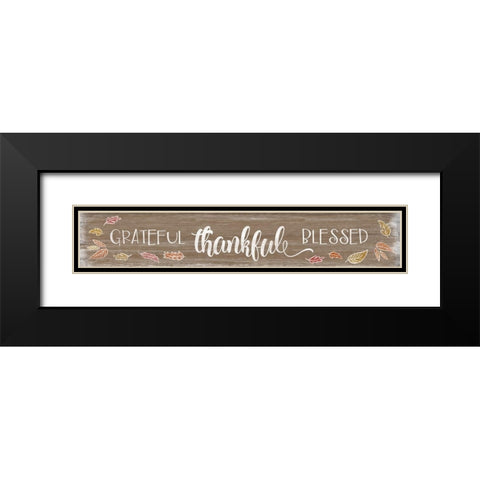 Grateful Black Modern Wood Framed Art Print with Double Matting by CAD Designs