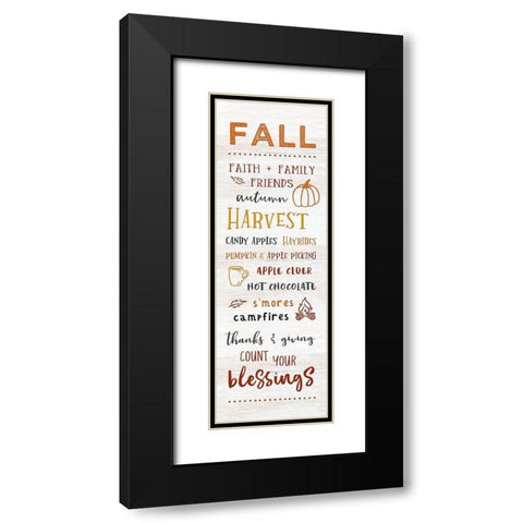 Fall Black Modern Wood Framed Art Print with Double Matting by CAD Designs