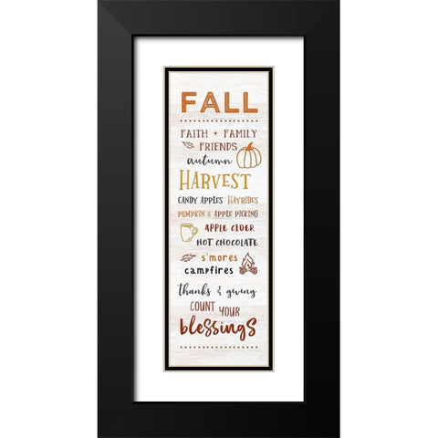 Fall Black Modern Wood Framed Art Print with Double Matting by CAD Designs