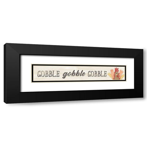 Gobble Black Modern Wood Framed Art Print with Double Matting by CAD Designs