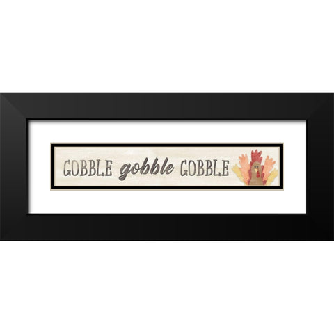 Gobble Black Modern Wood Framed Art Print with Double Matting by CAD Designs