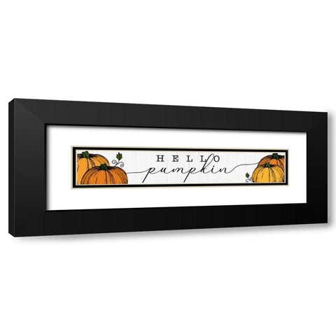 Hello Pumpkin Black Modern Wood Framed Art Print with Double Matting by CAD Designs