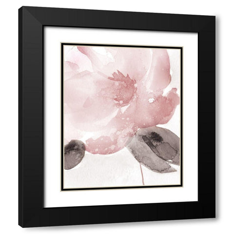 Blush Bloom I Black Modern Wood Framed Art Print with Double Matting by Robinson, Carol