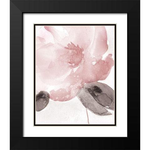 Blush Bloom I Black Modern Wood Framed Art Print with Double Matting by Robinson, Carol