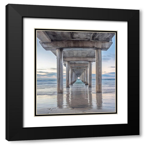 Scripps Pier Black Modern Wood Framed Art Print with Double Matting by Tilley, Rob