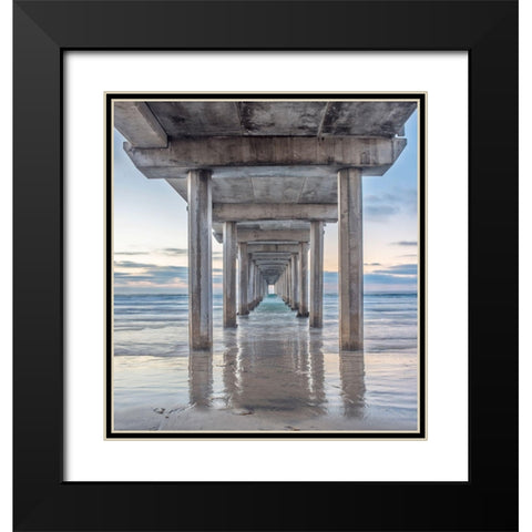 Scripps Pier Black Modern Wood Framed Art Print with Double Matting by Tilley, Rob