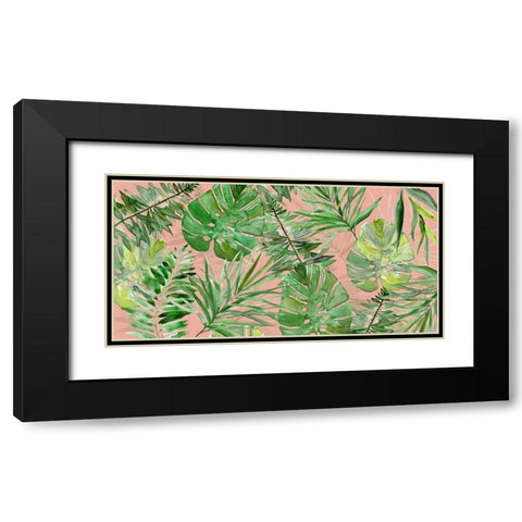 Tropical Sketchbook Coral Black Modern Wood Framed Art Print with Double Matting by Robinson, Carol