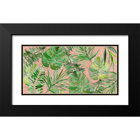 Tropical Sketchbook Coral Black Modern Wood Framed Art Print with Double Matting by Robinson, Carol