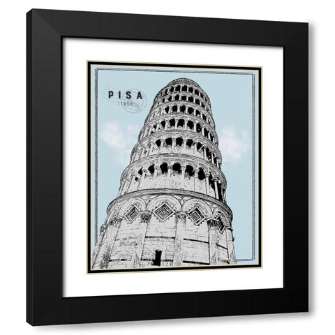 Mid Modern Pisa Black Modern Wood Framed Art Print with Double Matting by Carpentieri, Natalie