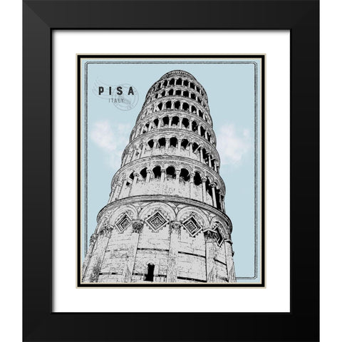 Mid Modern Pisa Black Modern Wood Framed Art Print with Double Matting by Carpentieri, Natalie