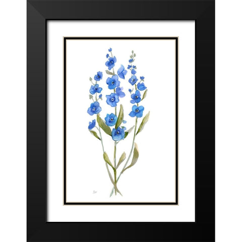 Petite Botanical II Black Modern Wood Framed Art Print with Double Matting by Nan