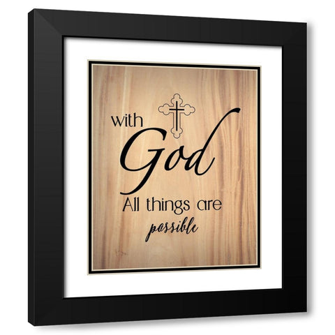 All Things Possible Black Modern Wood Framed Art Print with Double Matting by CAD Designs