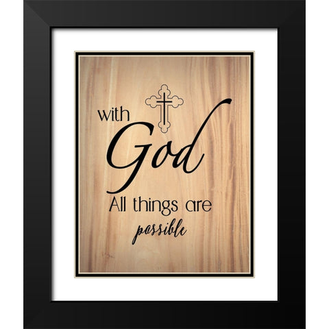 All Things Possible Black Modern Wood Framed Art Print with Double Matting by CAD Designs