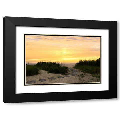 Sunset Path Black Modern Wood Framed Art Print with Double Matting by Carpentieri, Natalie
