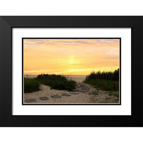Sunset Path Black Modern Wood Framed Art Print with Double Matting by Carpentieri, Natalie