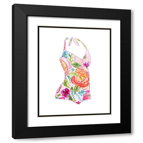 Tropical Swimwear I Black Modern Wood Framed Art Print with Double Matting by Robinson, Carol