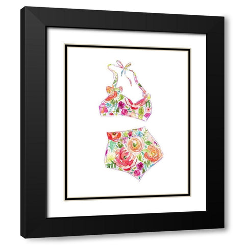 Tropical Swimwear III Black Modern Wood Framed Art Print with Double Matting by Robinson, Carol