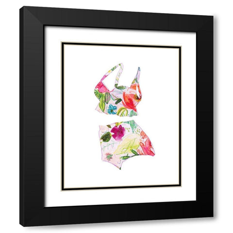 Tropical Swimwear IV Black Modern Wood Framed Art Print with Double Matting by Robinson, Carol