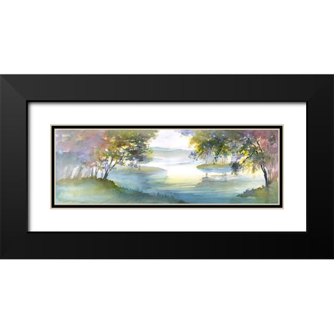 Meandering Lake I Black Modern Wood Framed Art Print with Double Matting by Troise Heidel, Theresa