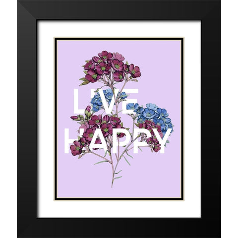 Live Happy Black Modern Wood Framed Art Print with Double Matting by Donovan, Kelly