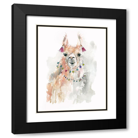 Llama Drama I Black Modern Wood Framed Art Print with Double Matting by Robinson, Carol