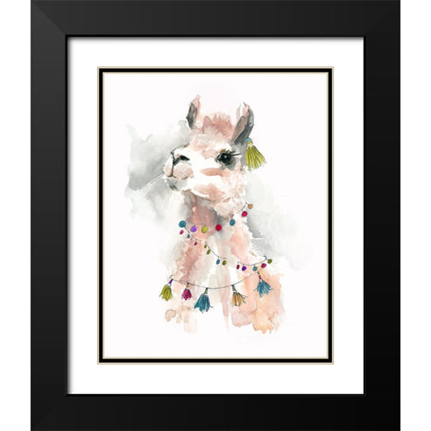 Llama Drama II Black Modern Wood Framed Art Print with Double Matting by Robinson, Carol